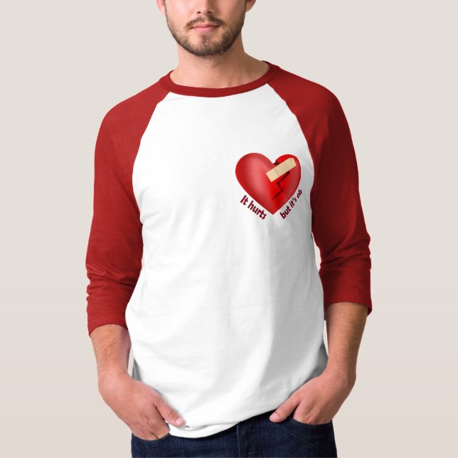 Camiseta Coração quebrado curado com correção e citação de  (Frente)