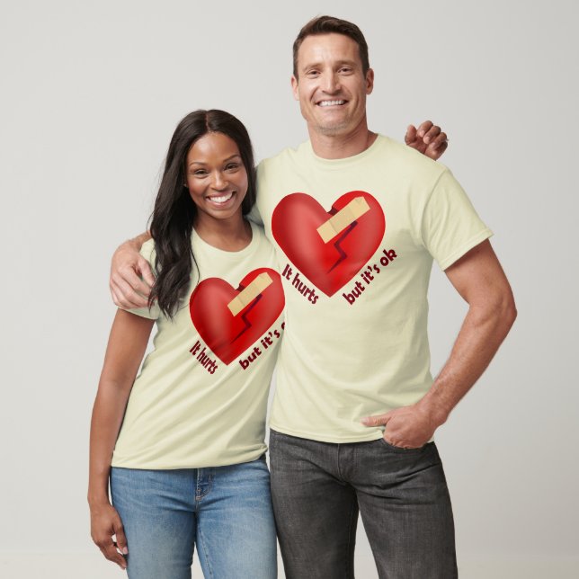 Camiseta Coração quebrado curado com correção e citação de  (Unissex)