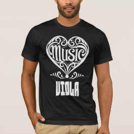 Camiseta Coração rolada Elegante para Amantes de Viola