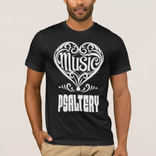Camiseta Coração rolante elegante para amantes Psaltery