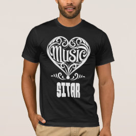 Camiseta Coração rolante elegante para sopradores de violão