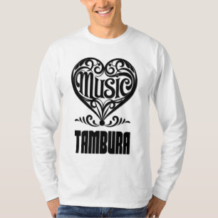 Camiseta Coração rolante legante para amantes de Tambura