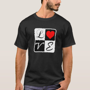Camiseta Coração Romântico Amor Preto E Branco