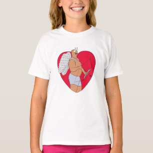 Camiseta Coração Romântico com um Cupido Incomum