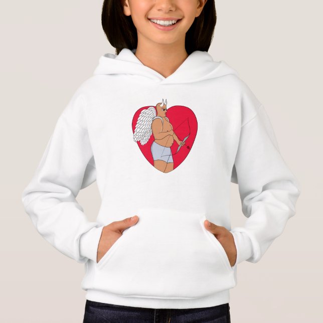 Camiseta Coração Romântico com um Cupido Incomum (Frente)