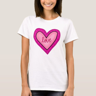 Camiseta Coração Rosa