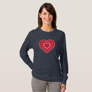 Camiseta Coração rosa-dia de os namorados e vermelho-dois-t