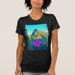 Camiseta Coração Rosa e Cavalo Amarelo