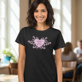 Camiseta coração rosa fofo do Pi