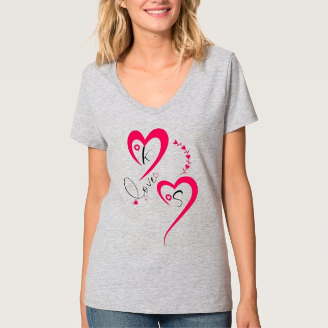 Camiseta Coração Rosa Minimal Amor (Frente)
