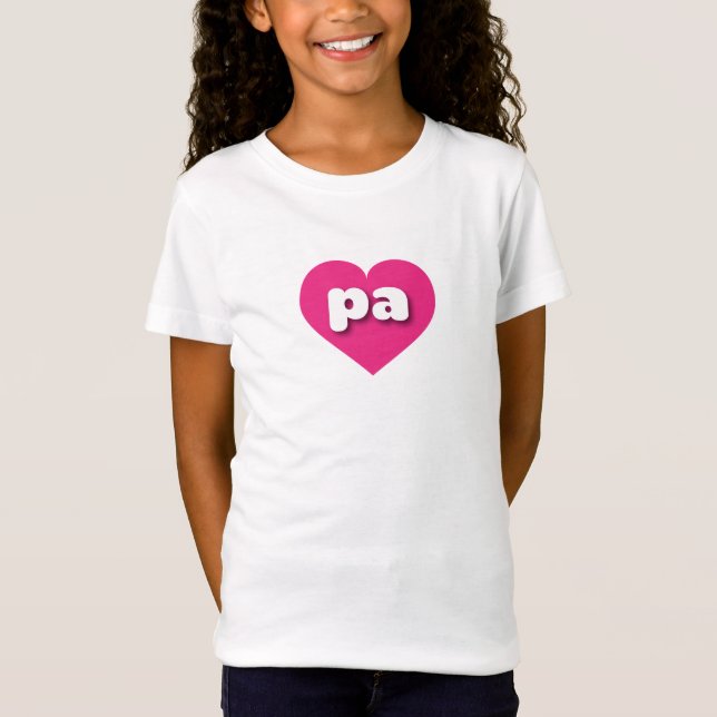 Camiseta Coração rosa quente da Pensilvânia - Eu amo pa (Frente)