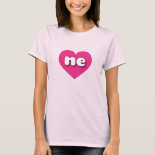 Camiseta Coração rosa quente de Nebraska - Eu amo um