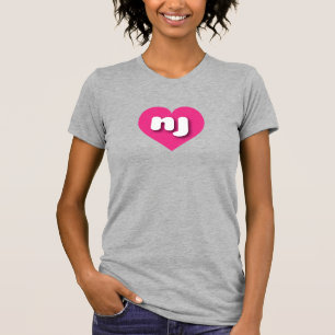 Camiseta Coração rosa-quente de Nova Jersey - Eu amo o nj