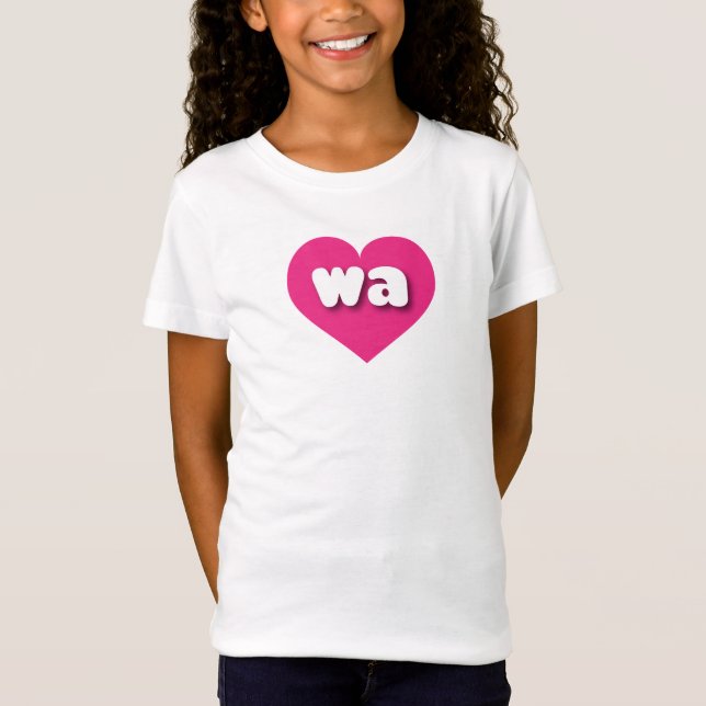 Camiseta Coração rosa-quente de Washington (Frente)