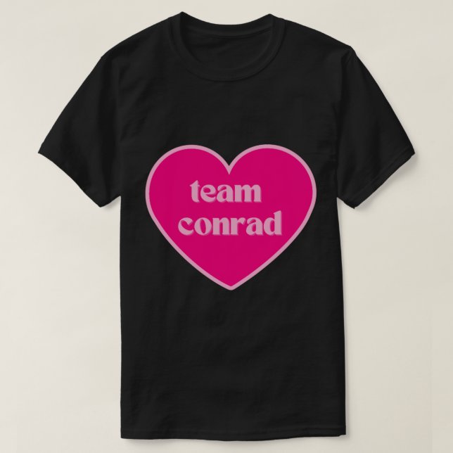 Camiseta Coração Rosa Quente do Team Conrad (Frente do Design)
