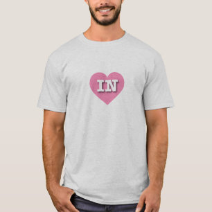 Camiseta Coração Rosa Sólido de Indiana - Grande Amor