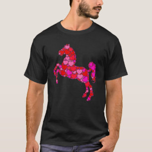 Camiseta Coração Rosa Vermelho Dia dos Namorados Para Mulhe