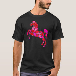 Camiseta Coração Rosa Vermelho Dia dos Namorados Para Mulhe