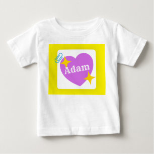 Camiseta Coração Roxo Cugado com Nome Personalizável