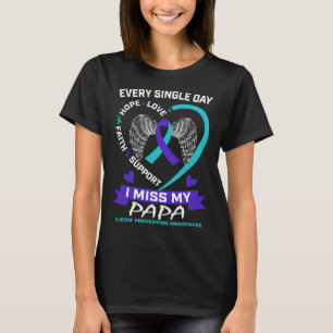 Camiseta Coração Roxo De Teal I Miss Papa Suicídio Consciên