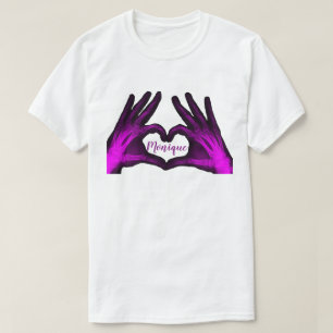 Camiseta Coração roxo do raio X da mão