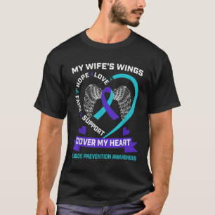 Camiseta Coração Roxo Turquesa Perco Minha Esposa Conscient