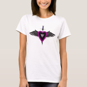 Camiseta coração roxo voado do amor