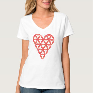 Camiseta Coração Sagrado - Coração da vida, 3D/Vermelho.