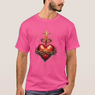 Camiseta Coração Sagrado De Jesus Devoção Católica Fé