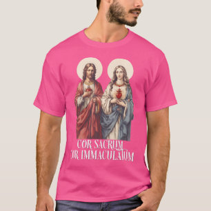 Camiseta Coração Sagrado De Jesus E Coração Imaculada De Ma