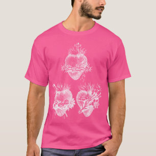 Camiseta Coração Sagrado De Jesus E Coração Imaculada De Ma