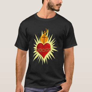 Camiseta Coração Sagrado de Jesus Tradicional Latino Católi