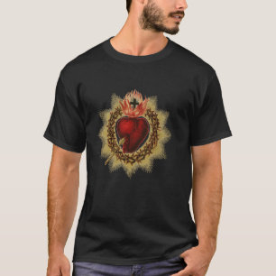 Camiseta Coração Sagrado na Coroa de Cornos