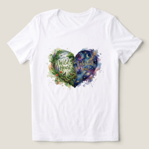 Camiseta Coração Selvagem Alma Celestial Aquarela Natureza