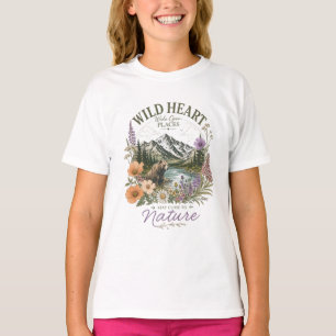Camiseta Coração Selvagem Lugares Amplos Urze Flor Silvestr