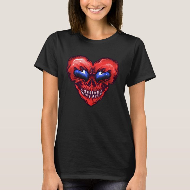 Camiseta Coração sem coração partido Sem amor Subindo (Frente)