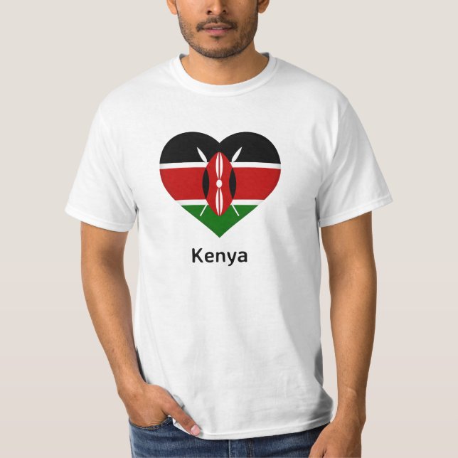 Camiseta Coração - Sinalizador do Quênia (Frente)