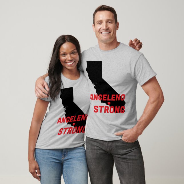 Camiseta Coração Sólido CA Red Blk FORTE ANGELENO (Unissex)