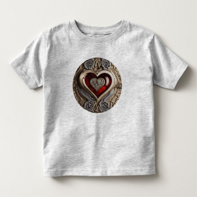 Camiseta Coração Steampunk - Amor Mecânico insípido (Frente)