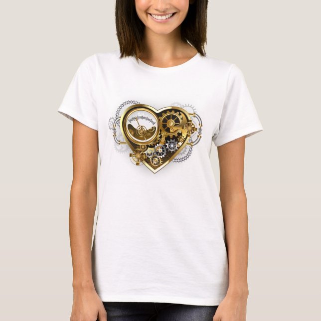 Camiseta Coração Steampunk com Manômetro (Frente)
