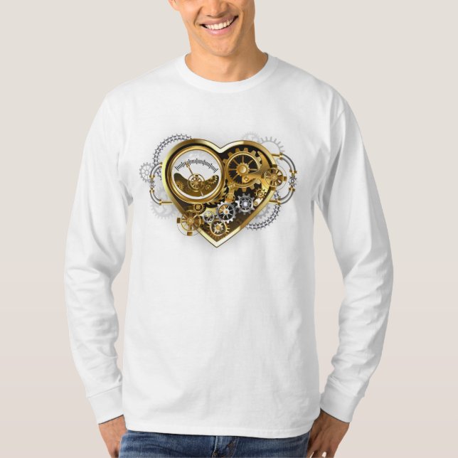 Camiseta Coração Steampunk com Manômetro (Frente)