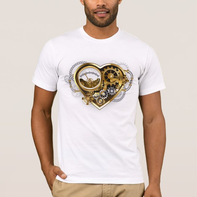 Camiseta Coração Steampunk com Manômetro (Frente)