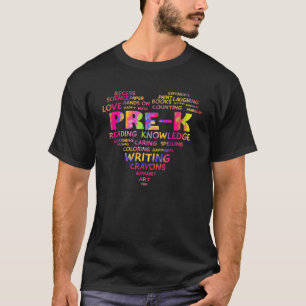 Camiseta Coração Tee Pré K Equipe Tie Dye De Volta À Escola
