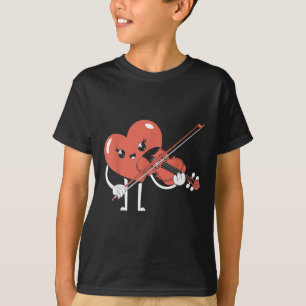 Camiseta Coração Tocando Violino Dia de os namorados Música