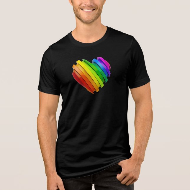 Camiseta Coração tridimensional escultural do SlipperyJoe b (Frente)