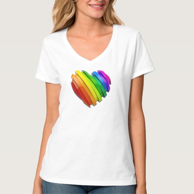 Camiseta Coração tridimensional escultural do SlipperyJoe b (Frente)