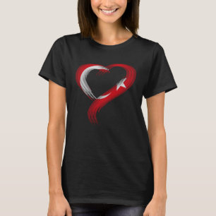 Camiseta Coração Trippy Eu amo a bandeira turca turca Edm r