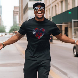 Camiseta Coração Turbulento-Arte Abstrata Gótica Sombria e 