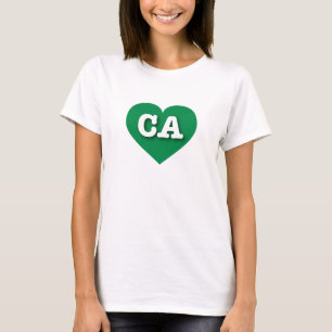 Camiseta Coração Verde da Califórnia - Eu adoro CA