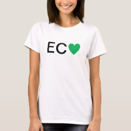 Camiseta Coração Verde Moderno ECO